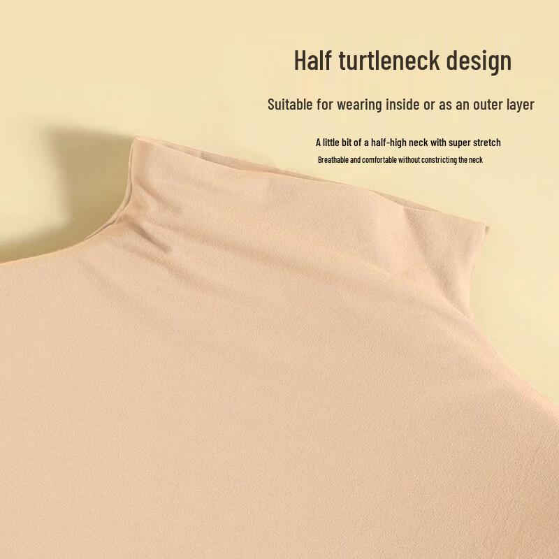 Langsha Women's Long-Sleeve Semi-High Collar Thermal Base Layer Top