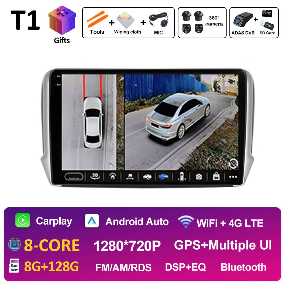 Wireless Carplay Android Intelligent System For Peugeot 2008 208 Series 2012 2013 2014 2015 - 2018 DSP Stereo GPS Navi Bluetooth