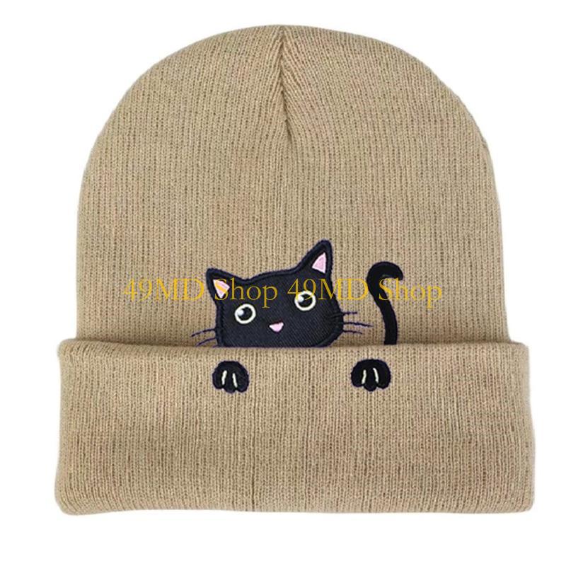 49MD Cartoon Hat Kitten Outdoor Activity School Teens Hat Multicolored Hat