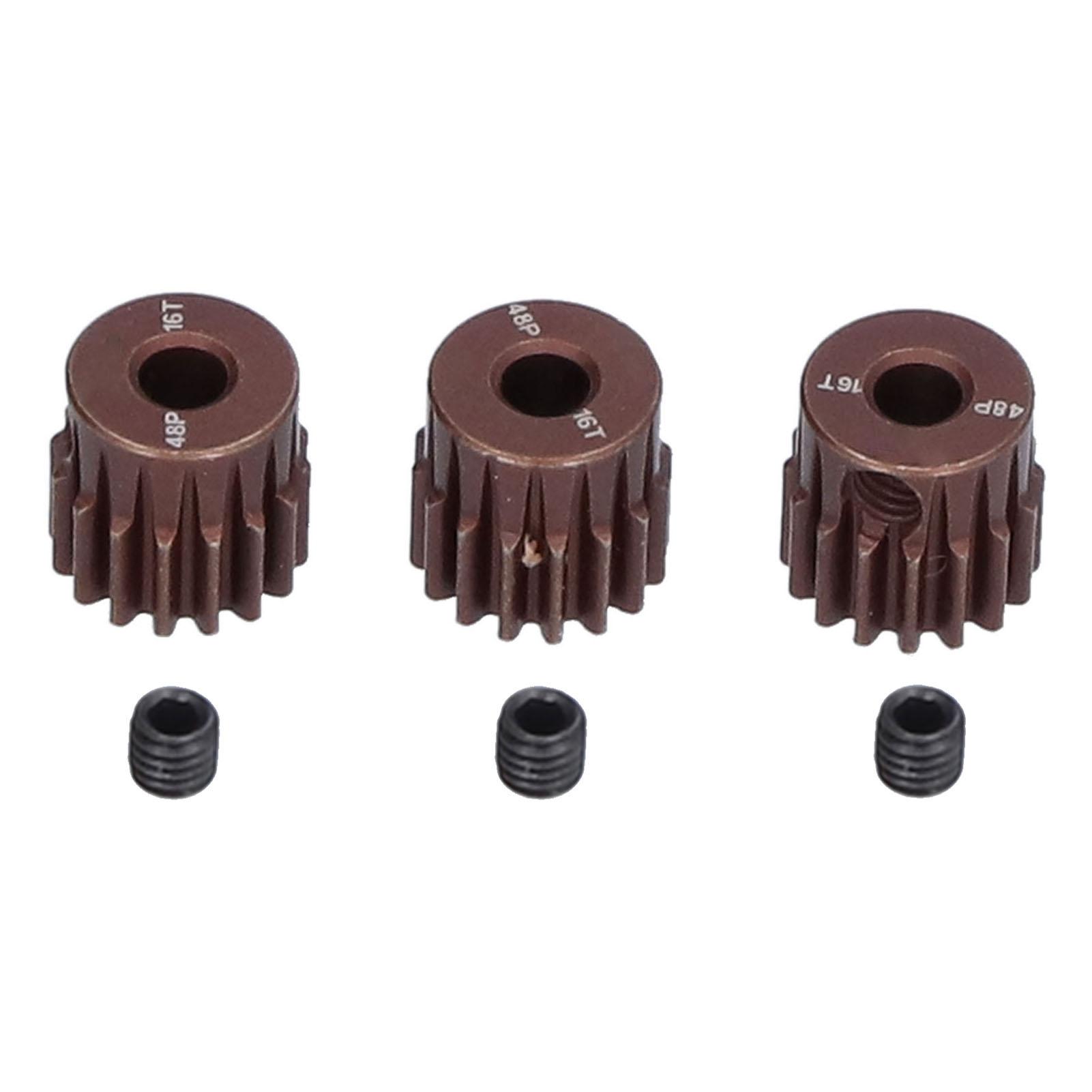 

3Pcs 48DP 16T Steel Pinion Gear for 110 RC Car 3.175mm Shaft BrushlessBrushed Motor
