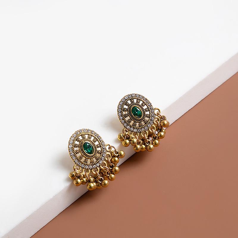 Bohemian Owl Bronze Filigree Earrings with Turquoise Tassels