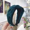Women's Pure Color Simple Fabric Handmade Twist Braid Knotted Wide Side Hair Band