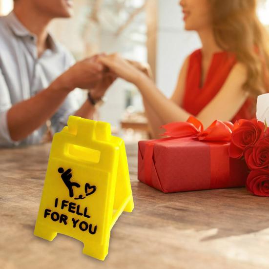 Romantic I Fell for You Mini Sign Funny Valentine's Day Gift for Boyfriend Girlfriend Husband