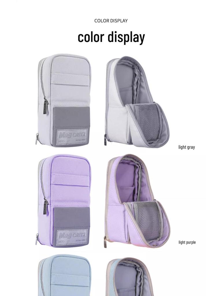 Kokuyo Japan Salt-Style Stand-Up Large Pencil Case with Phone Holder