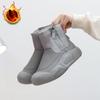 Warm Fuzzy Snow Boots for Women Comfortable Ankle Boot With Fur Lined Faux Leather Anti-Slip Winter Shoes Women's Outdoor Casual Walking Short Booties