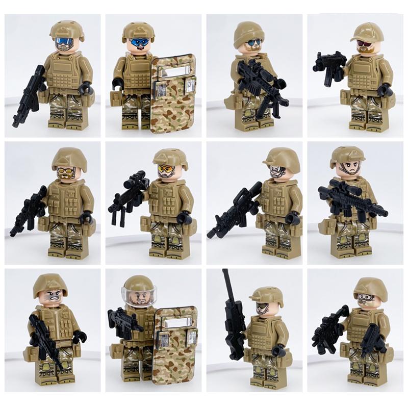 Special Forces Mini Action Figures Complete Set Of 12 With Movable Joints And Weapons