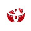 1Pc Corolla Rav4 CHR Auris Camry Prius Yaris RedCarbon Fiber Car Steering Wheel Emblem Badge Sticker Glue Trim Decals