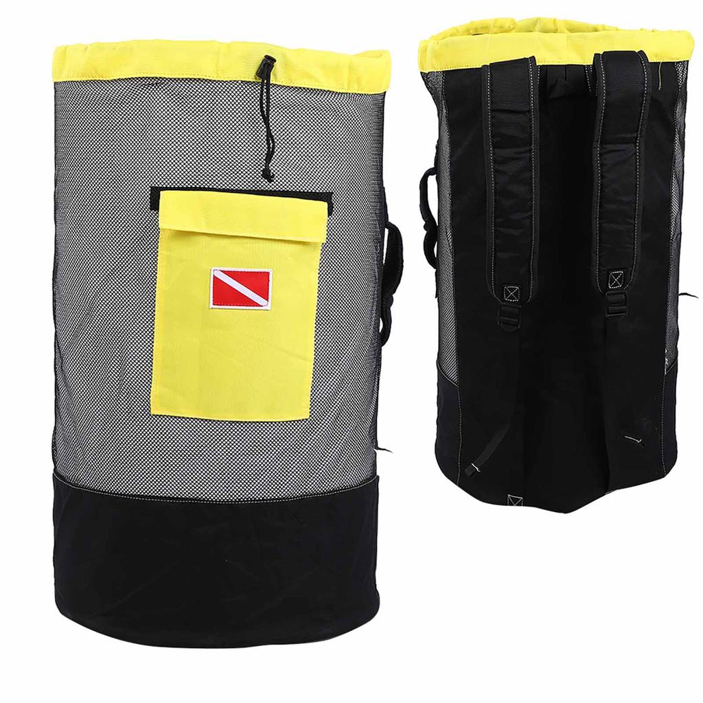 80L Large Capacity Diving Bag Swimming Backpack for Outdoor Diving Drifting (Black+Yellow)