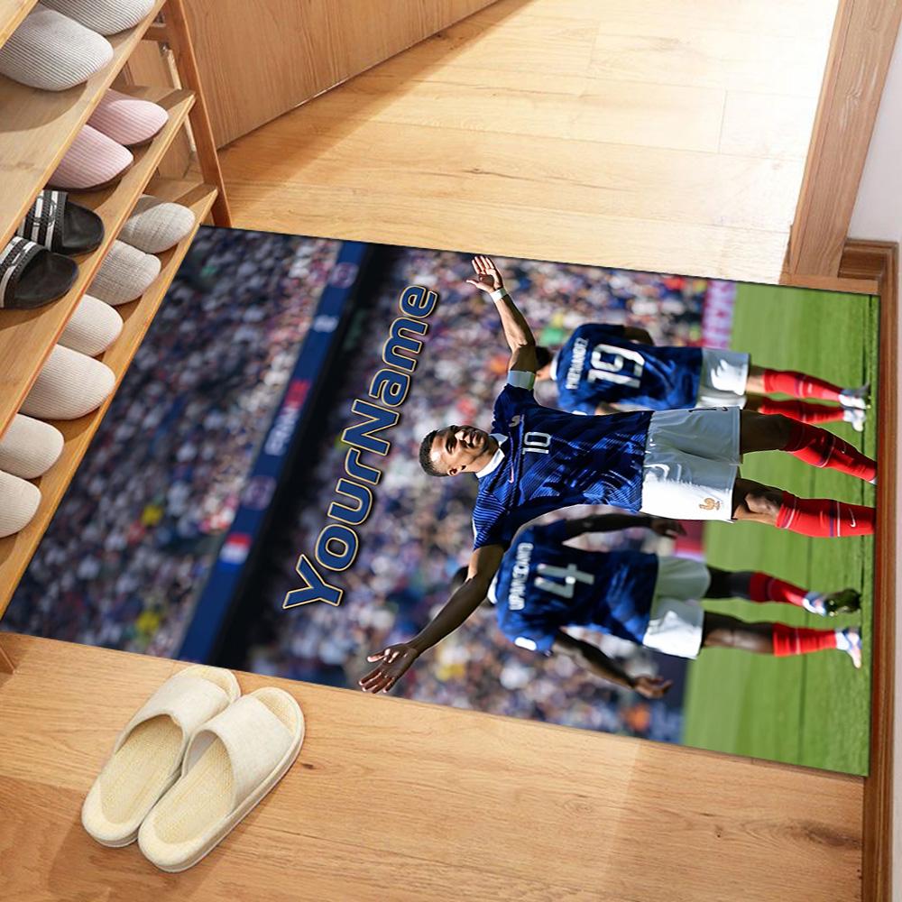 Mbappe 180 Personalized Name Floor Mat Design for Balcony Dining Room Bedrooms Entryway Anti-slip Rug Decorate Offices Birthday/Christmas Gift