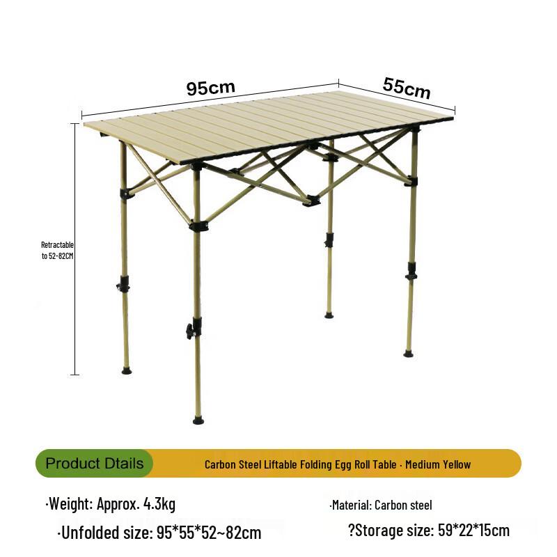 Zhi Shi Outdoor Adjustable Height Folding Camping Table