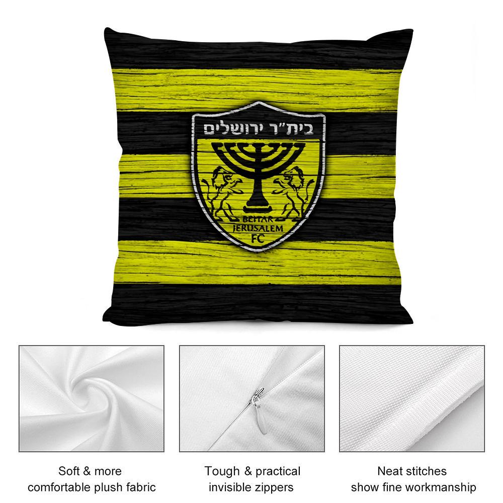 B-Beitar J-JerusalemS Pillow Case Short Plush Pillow Covers Sofa Decorative Gift Home Double-sided Printing Cushion Cover