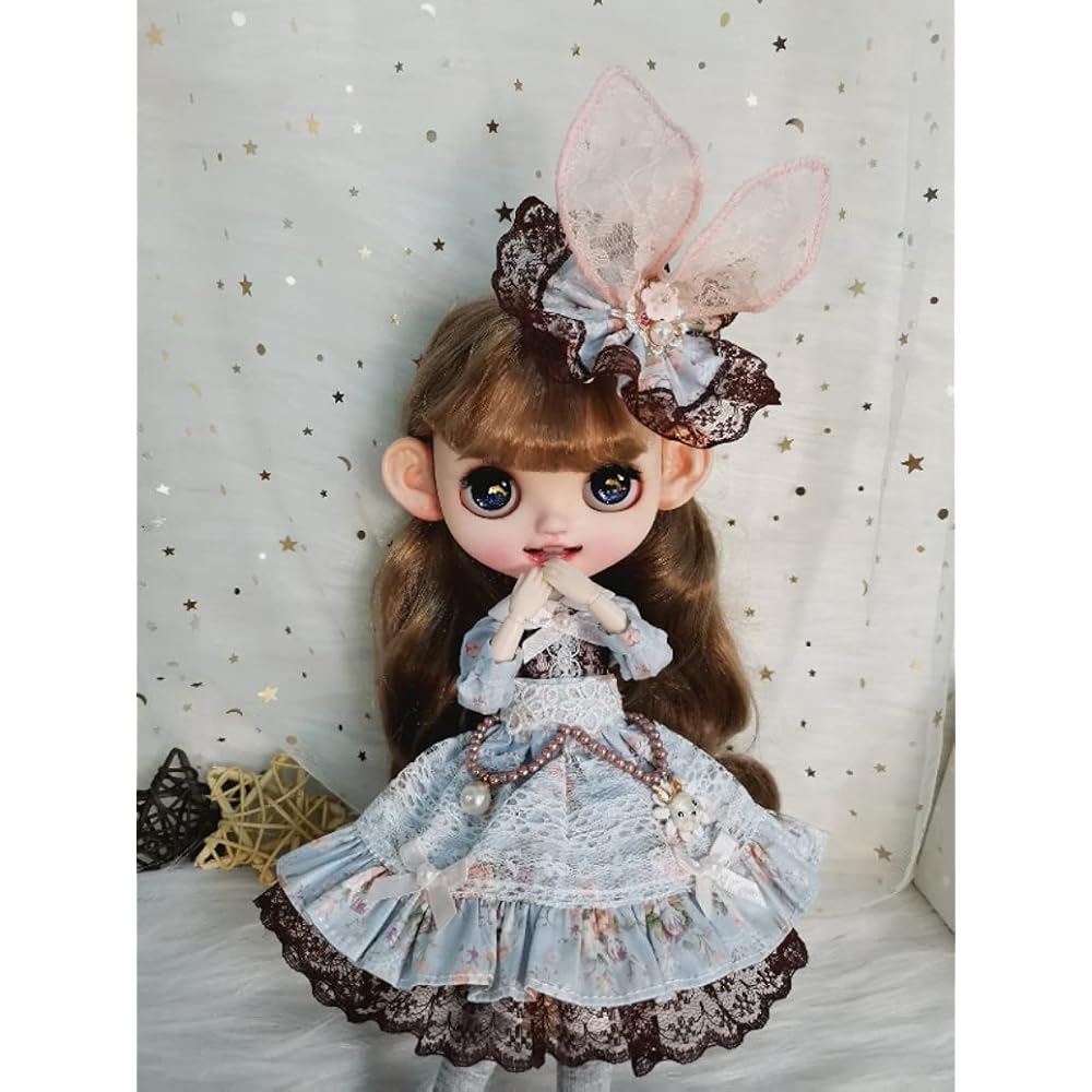 Blythe Outfit Obitsu 24 Clothing Licca Azon Jenny Doll Clothes Pink Bunny Ears