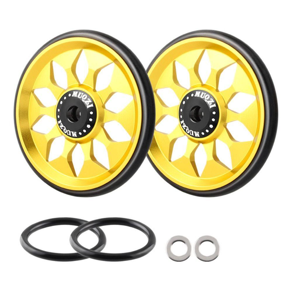 Aluminum Alloy Bicycle Easywheel 60mm Replacement Bike Easy Wheels Widened Design M6 Bike Auxiliary Wheels Rear Rack