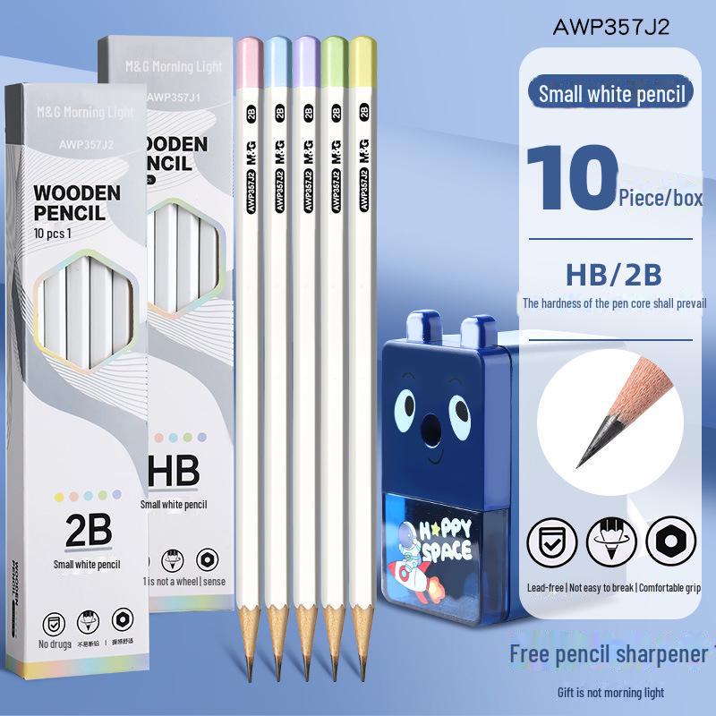 Morning Light HB Lead-Free White Pencil for Kindergarten & Primary Students