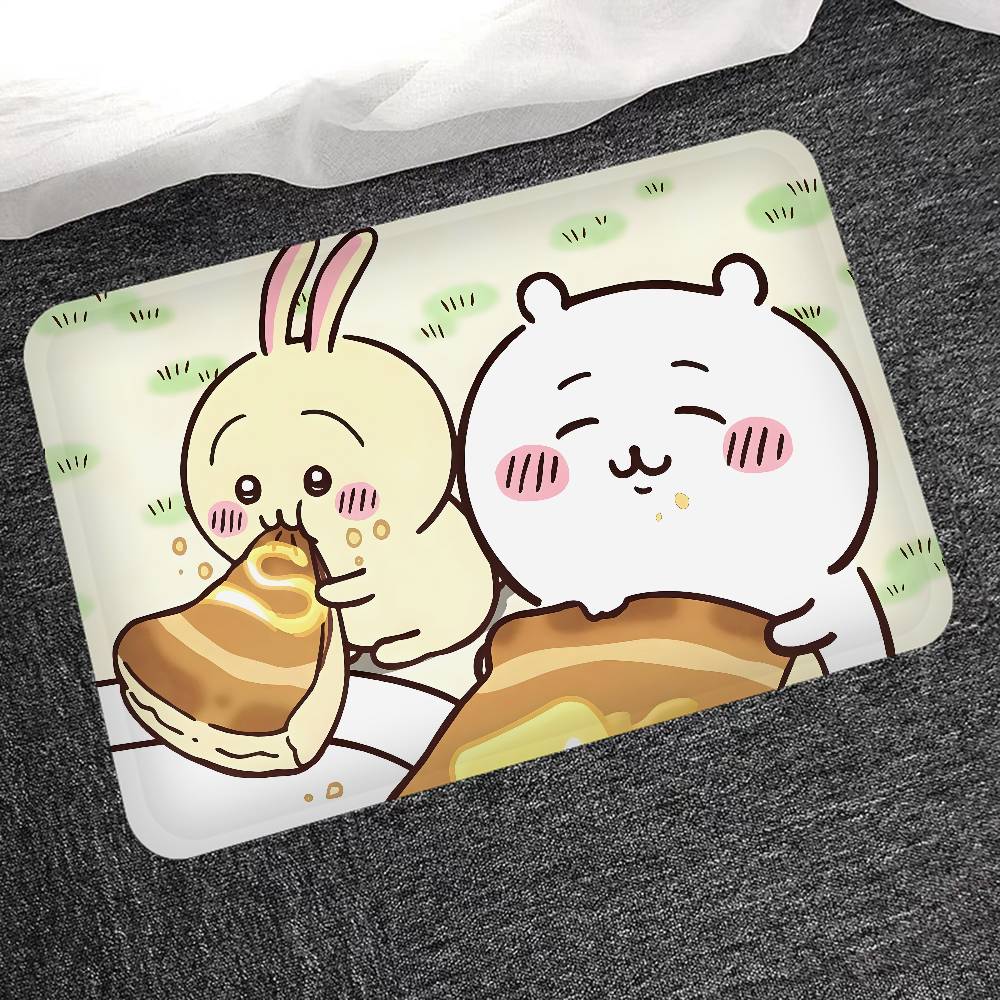 Cartoon C-Chiikawas Door Mat Washable Non-Slip Living Room Sofa Chairs Area Mat Kitchen Bedside Area Rugs