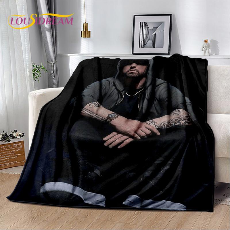Rapper Eminem Tupac 2pac Hip-Hop Music Rap God Blanket,Soft Throw Blanket for Home Bedroom Bed Sofa Picnic Travel Cover Gift