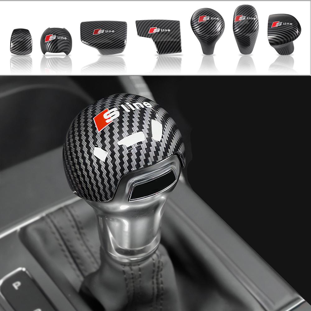 Car Emblem Gear Shift Knob Manual Gear Stick Head Shift Knob Cover Trim Sticker For 4IYEJ A3 2014-2018 A6L 2016-2018 A7 2015-2018