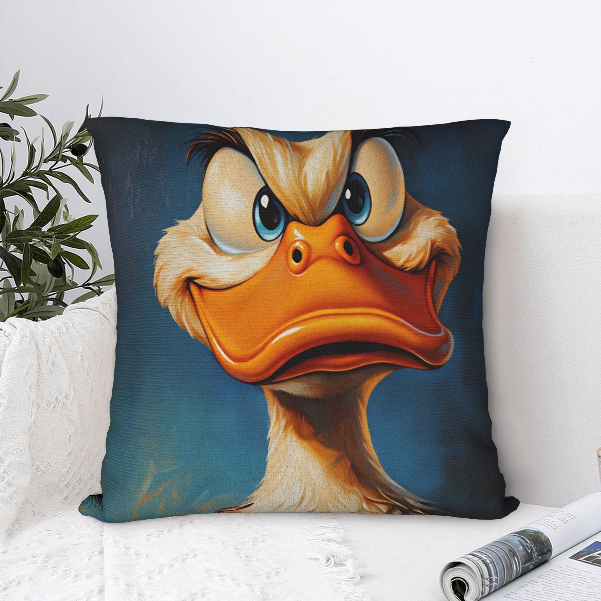 Fine Glasses Unisex Funny Duck Pillow Case Soft Pillow Cover For Couch Sofa Bedroom Kawaii Pillowcases