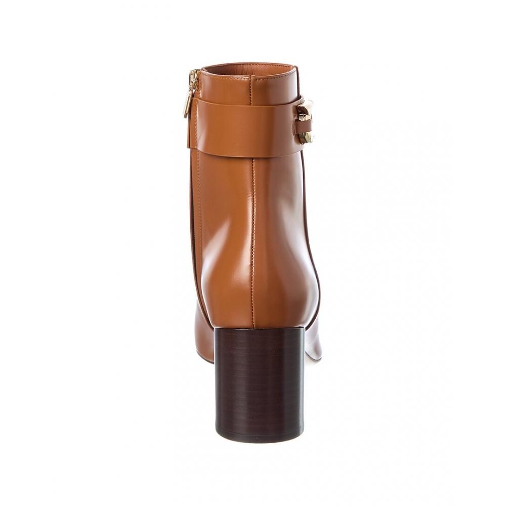 Salvatore Ferragamo Ferragamo Placida Leather Bootie Brown