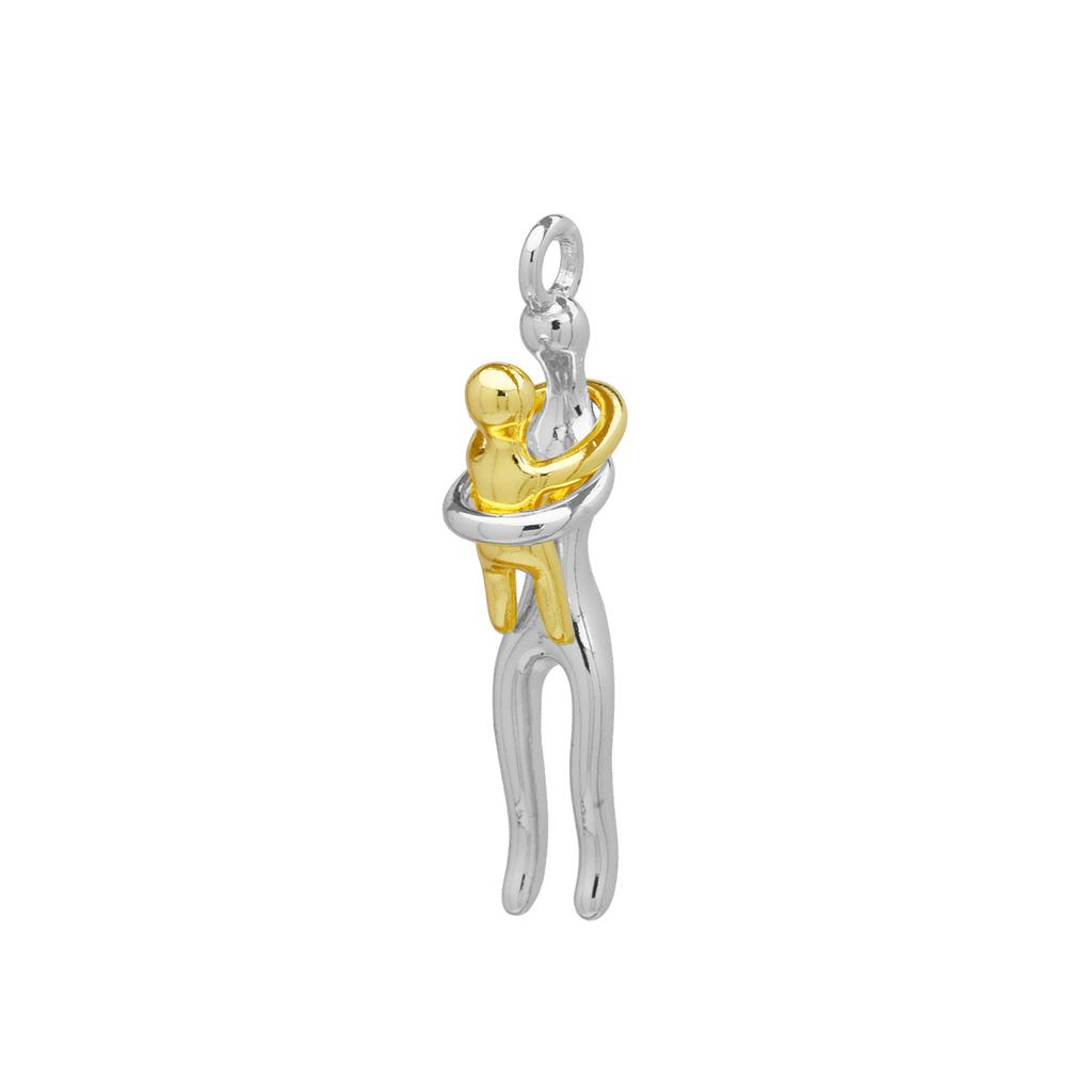 Copper Gold-Plated Simple Personalized Child Baby Hug Necklace Pendant
