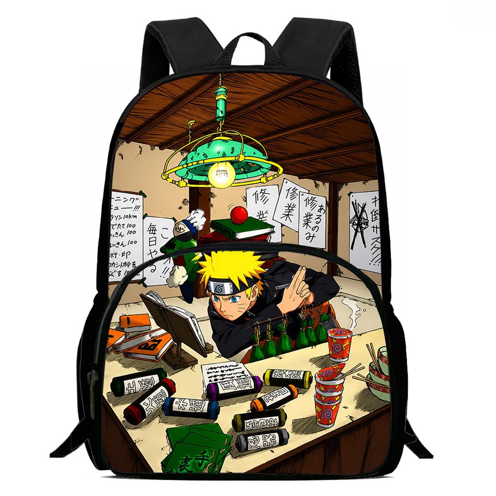 NARUTO Anime Kids Mochila Backpack,With Adjustable Shoulder Strap & Front Pocket,Lightweight & Durable,for Boys & Girls Age 5-10