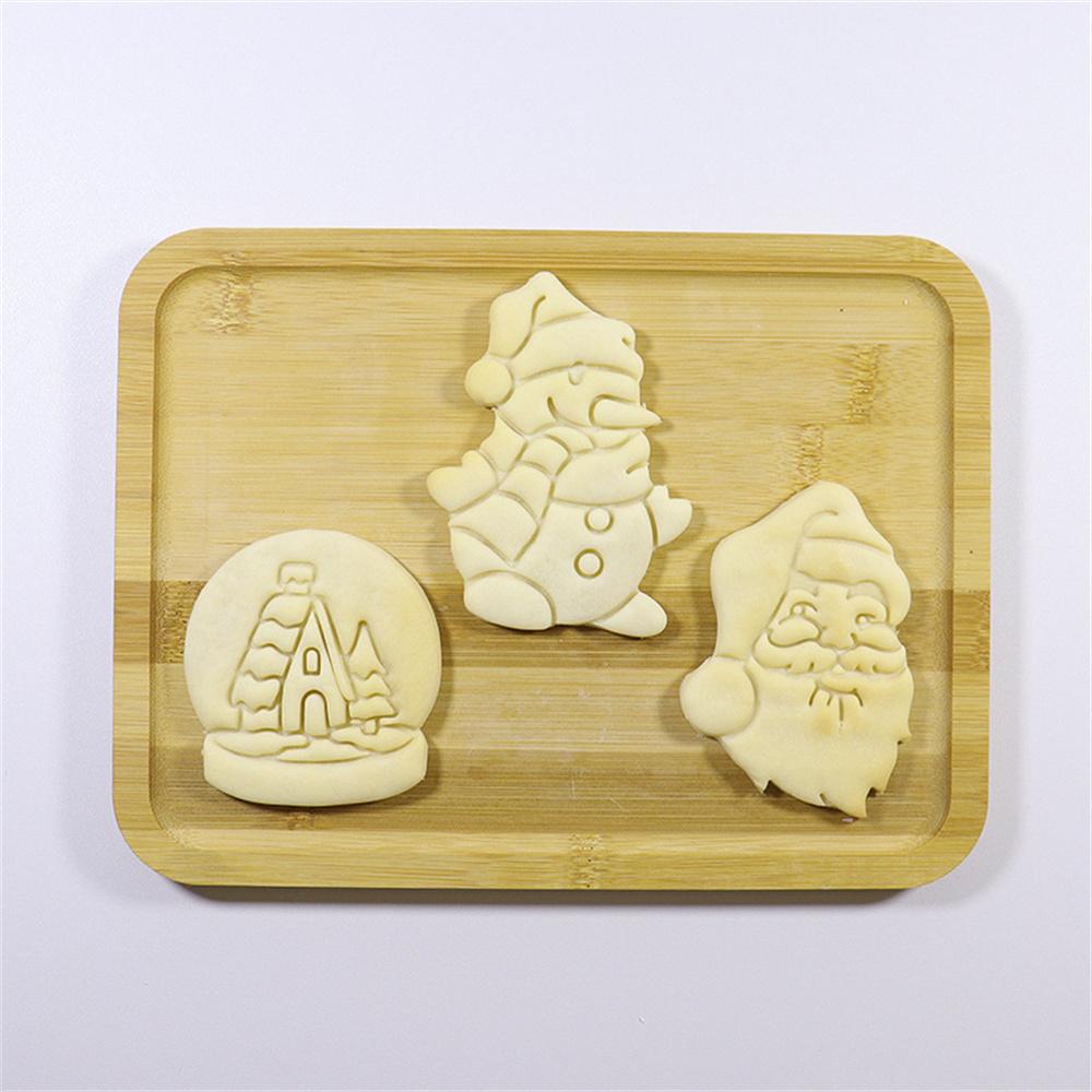 Christmas Cookie Cutter Gingerbread Man Santa Claus Mold Stamp Kids Christmas Party Embosser Biscuit Mould Baking Decor Supplies