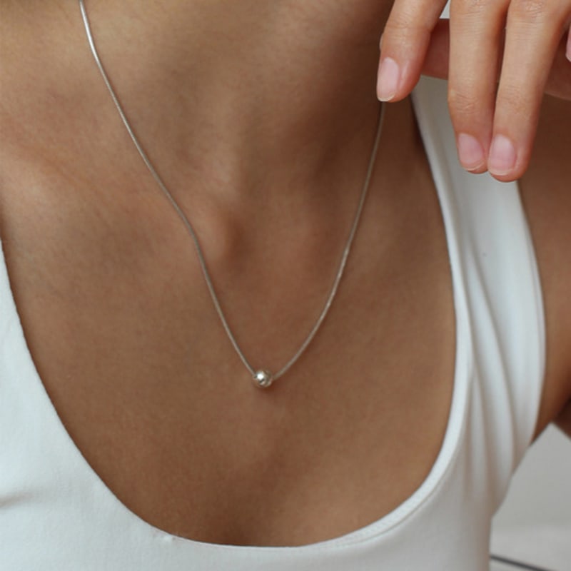 NORMALLEE [Silver 925] Round Ball Necklace