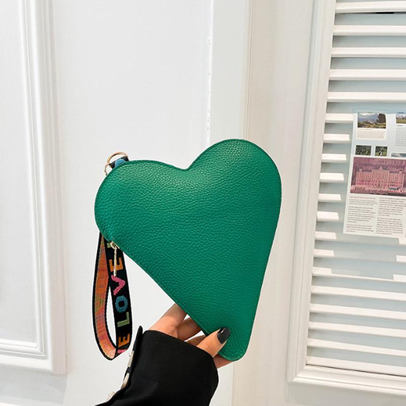 Heart Shape Pu Bag Wild Student Women Handbags Shoulder Bag Female Japanese Harajuku Diagonal Crossbody Bags For Girl Pouch