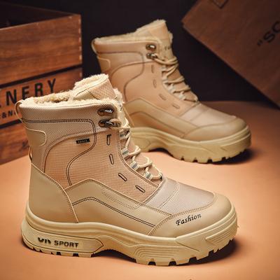 Stivali Alti da Uomo Stivali con Zeppa Stivali Invernali Caldi Scarpe di Cotone da Uomo Antiscivolo Comodi Scarpe Sportive Stivali da Neve da Esterno