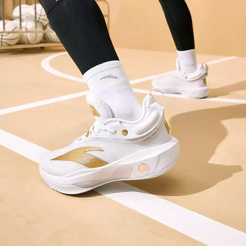 Anta Kids KT8 Non-Slip High-Top Basketball Shoes Kids Sneaker White Platinum 312331130-4