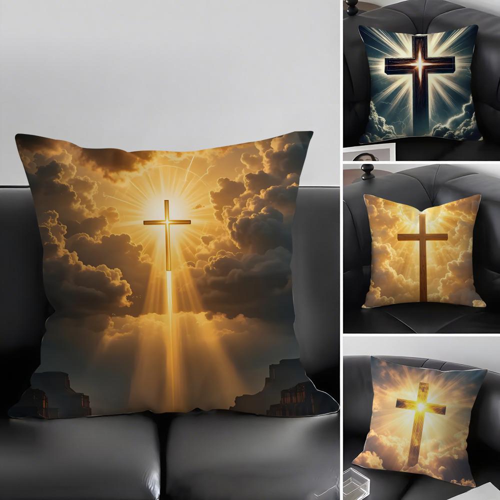 Cross Hot Cushion Cover Pillowcase Ultra Soft Skin Friendly Fabric Cloud Like Comfort Concealed Zipper
