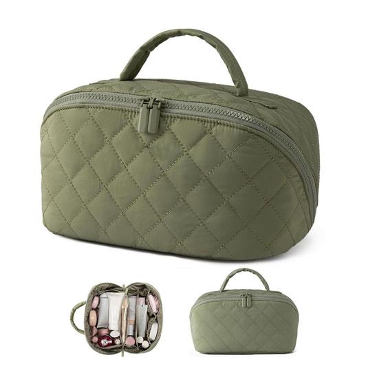 Makeup Bag Woman Puffy Padded Organizer Leak-Proof Interior Washable Cosmetic Case Portable Toiletry Bag