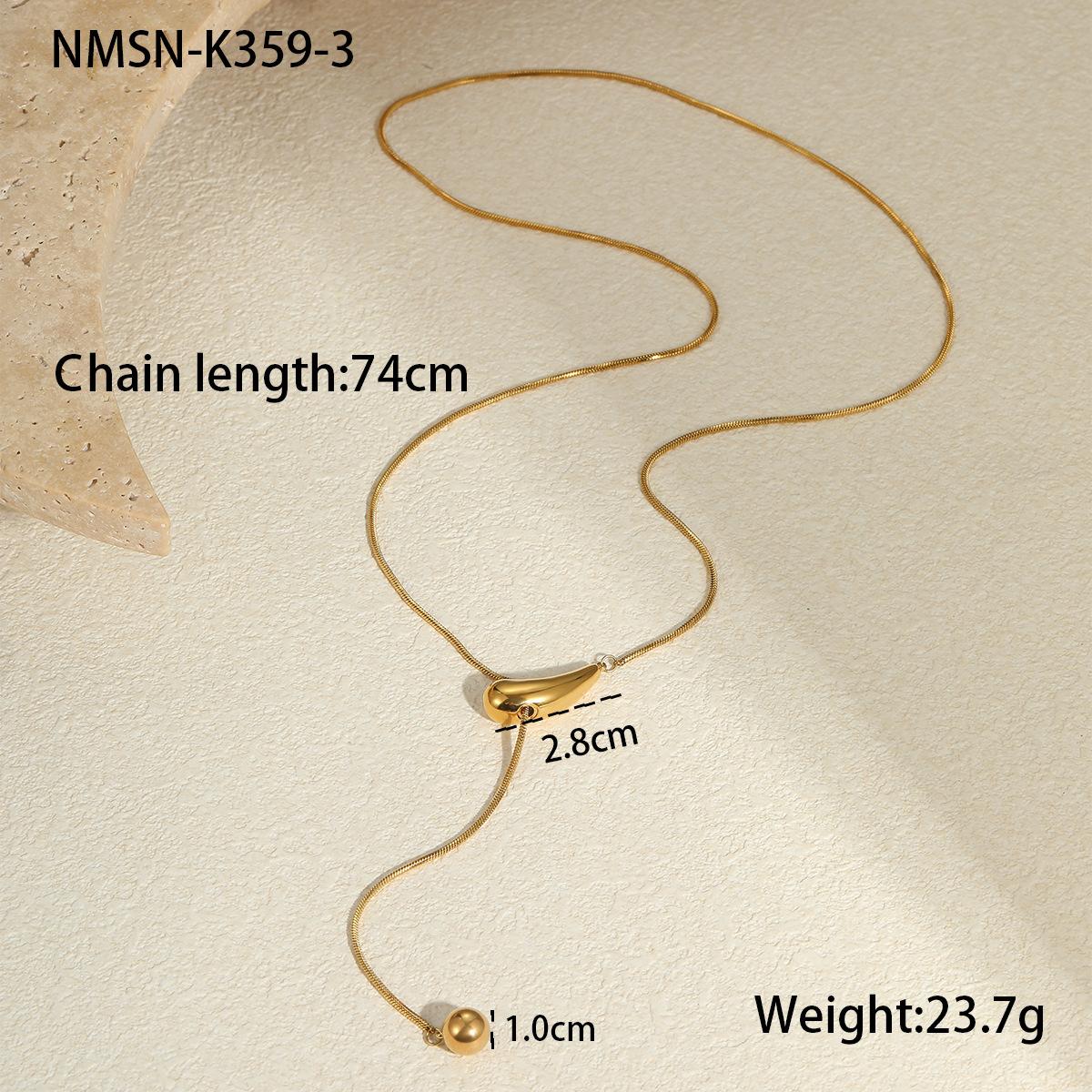 GEMCHIC Women s Titanium Steel Snake Bone Chain Necklace Stainless Steel 18K Gold Plated Minimalist Y-Shape Long Chain Wholesale