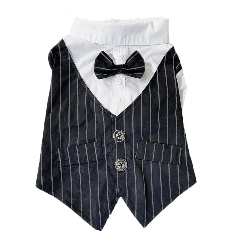 Pet Clothes Dog Shirt Dog Tuxedo Bow Tie Shirt for Boy Dog Wedding Party Bulldog Pug Puppy Costume Pet Teddy Summer Thin Outfits