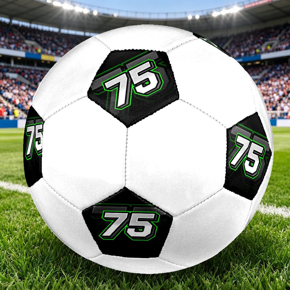 1PC Green Number Seventyfive Soccer Ball Size 5 Football Machine Sewn Indoor/Outdoor Universal Football W108