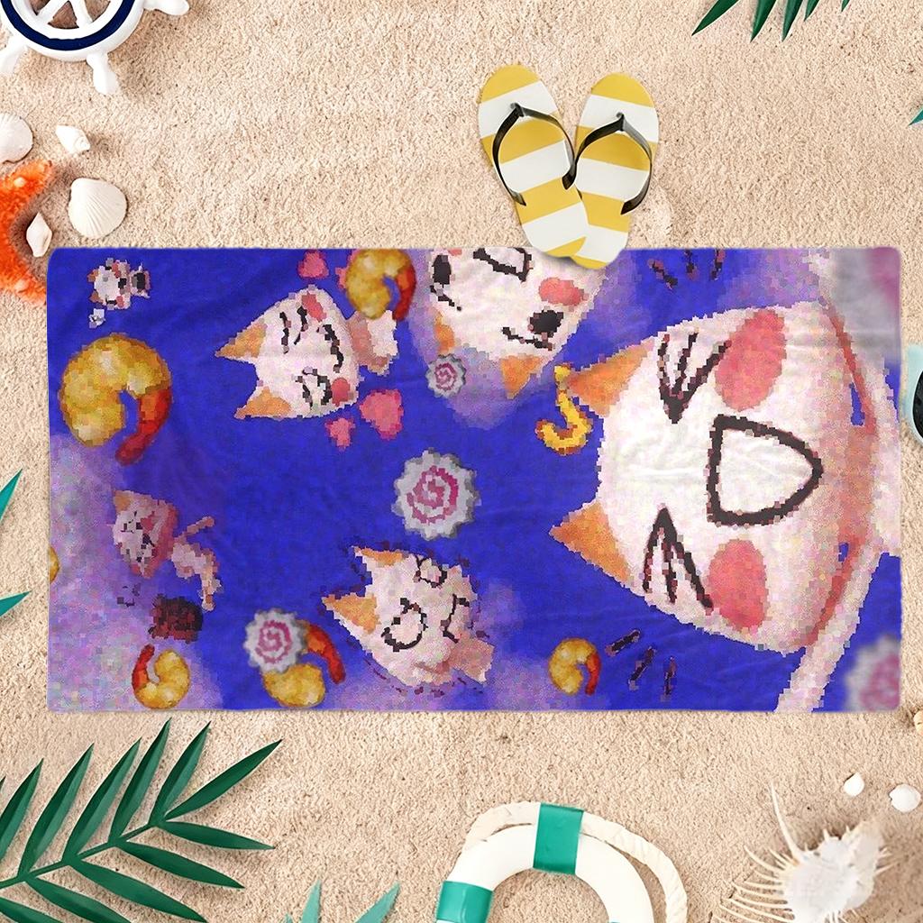 1pc Cartoon Anime Cats Beach Towel Large Quick-drying Towel Suitable for Beach Yoga Pool Gym Sport Towel Summer Gift for Friends