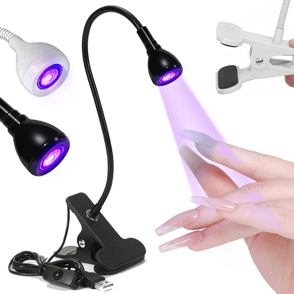 Gooseneck Nail Enhancement Lamp Nail Lamp With Clip USB Nail Enhancement Light Nail Polish Uv Curing Violet Light Quick drying