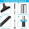 Floor Scraper, 31" to 61" Scraper Tool Long Handle with 4-inch Razor Blade Stainless Steel Material Adjustable Cleaning Glass Wall Gum Paint Tile