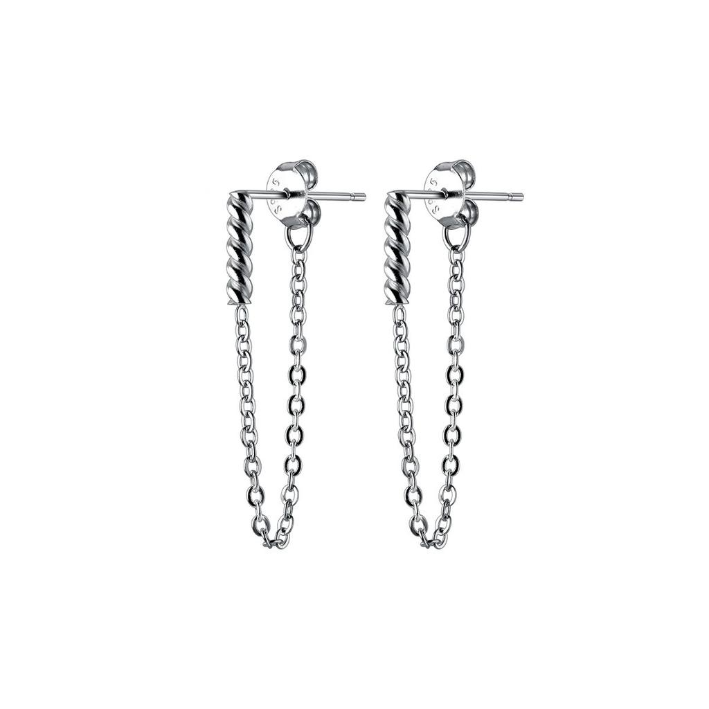 925 Sterling Silver Fashion Exquisite Twist Long Chain Tassel Dangle Earrings for Women Fine Jewelry Accessories