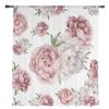 Vintage Blommor Rosa Pion Vita Skira Gardiner för Vardagsrumsdekoration Fönstergardiner Kök Tyll Voile Organza Gardiner