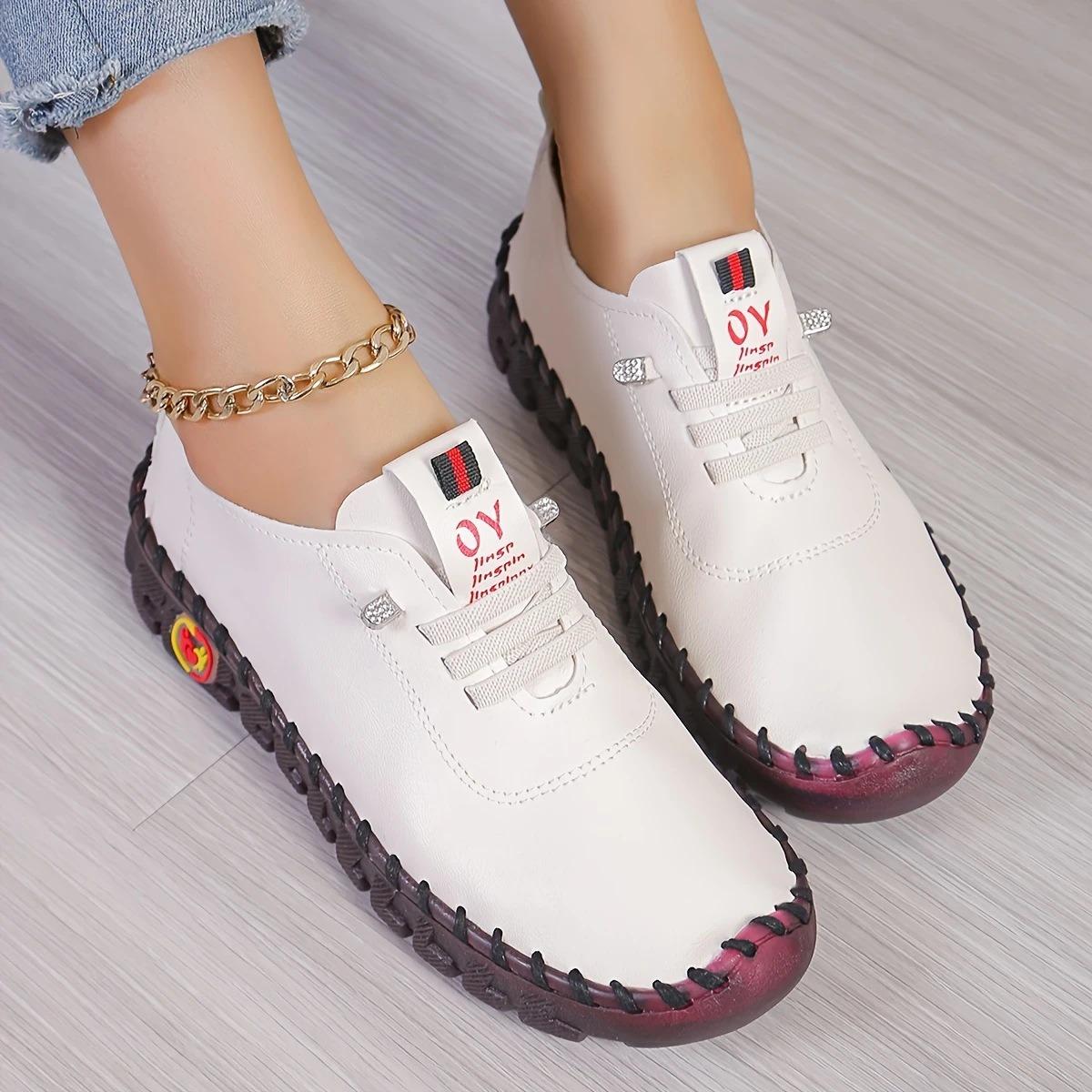 

Ручная прошивка, Женская обувь, Обувь на плоской подошве, Туфли-лодочки, Повседневная обувь, Износостойкая, Дышащая обувь 39 белый