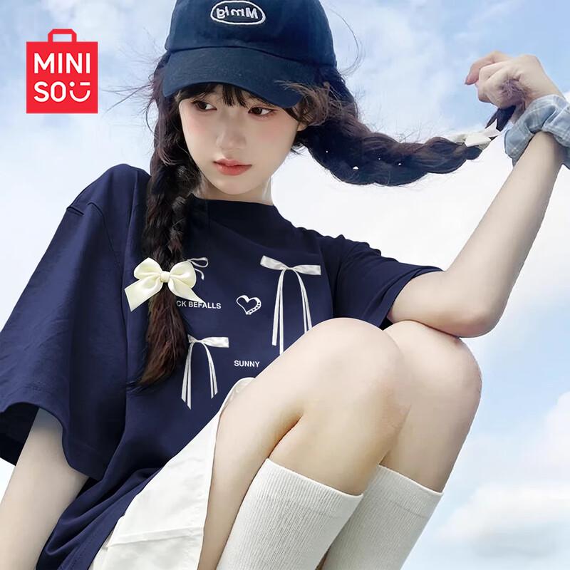 MINISO Women s 2026 Pure Cotton Short-Sleeve T-Shirt EU 40