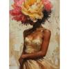 Abstrakte Blumen Kopf Haar Schwarz Afrikanisches Mädchen Frau Boho Poster Leinwand Malerei Wandkunst Bilder für Wohnzimmer Heimdekor
