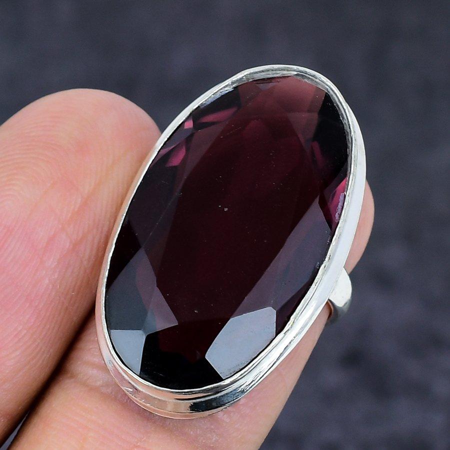 Amethyst Gemstone Handmade 925 Sterling Silver Jewelry Ring Size 3.5 D1P39