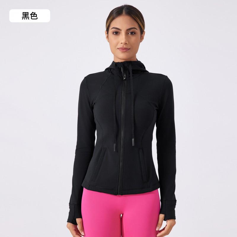 Womens Lightweight Fleece-Lined Yoga Hoodie Tight Fit Running Jacket Gym Fitness Winter