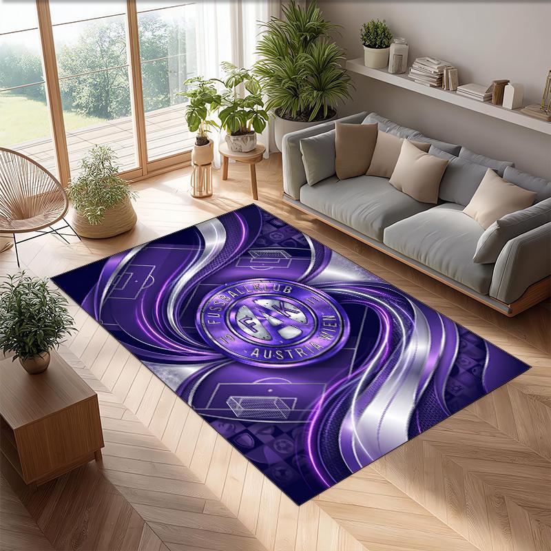 Austria Wien FC Soccer Football Pattern Soft Area Rug Non Slip Indoor Floor Carpet Sports Decor Mat for Bedroom