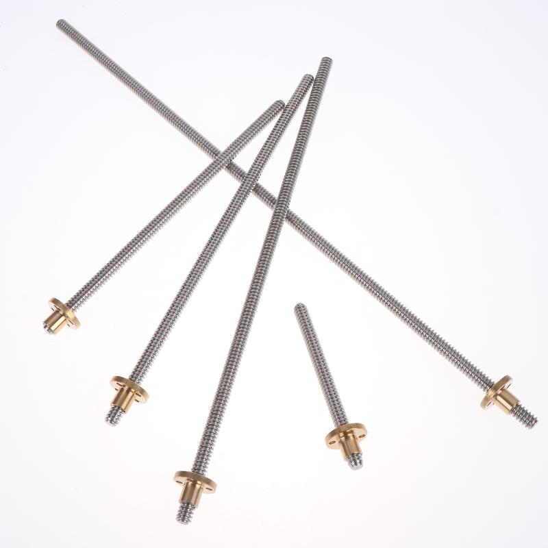 T8 Lead Screw with Brass Nut OD 8mm Lead 2mm Long Service Life 3D Printer Component for CNC Router Equipment
