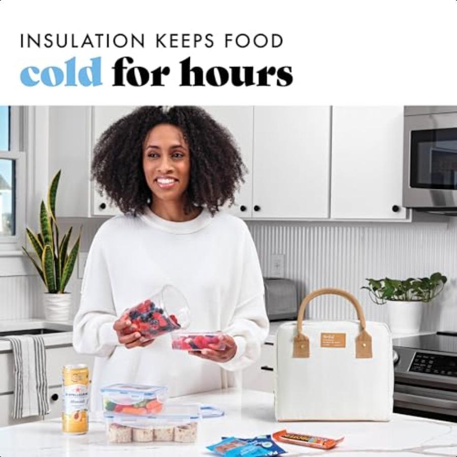 

Сумка для ланча Fit Fresh для женщин Изолированная женская сумка для ланча для работы Непротекаемая Устойчивая к пятнам Большая коробка для ланча для женщин с контейнером United States