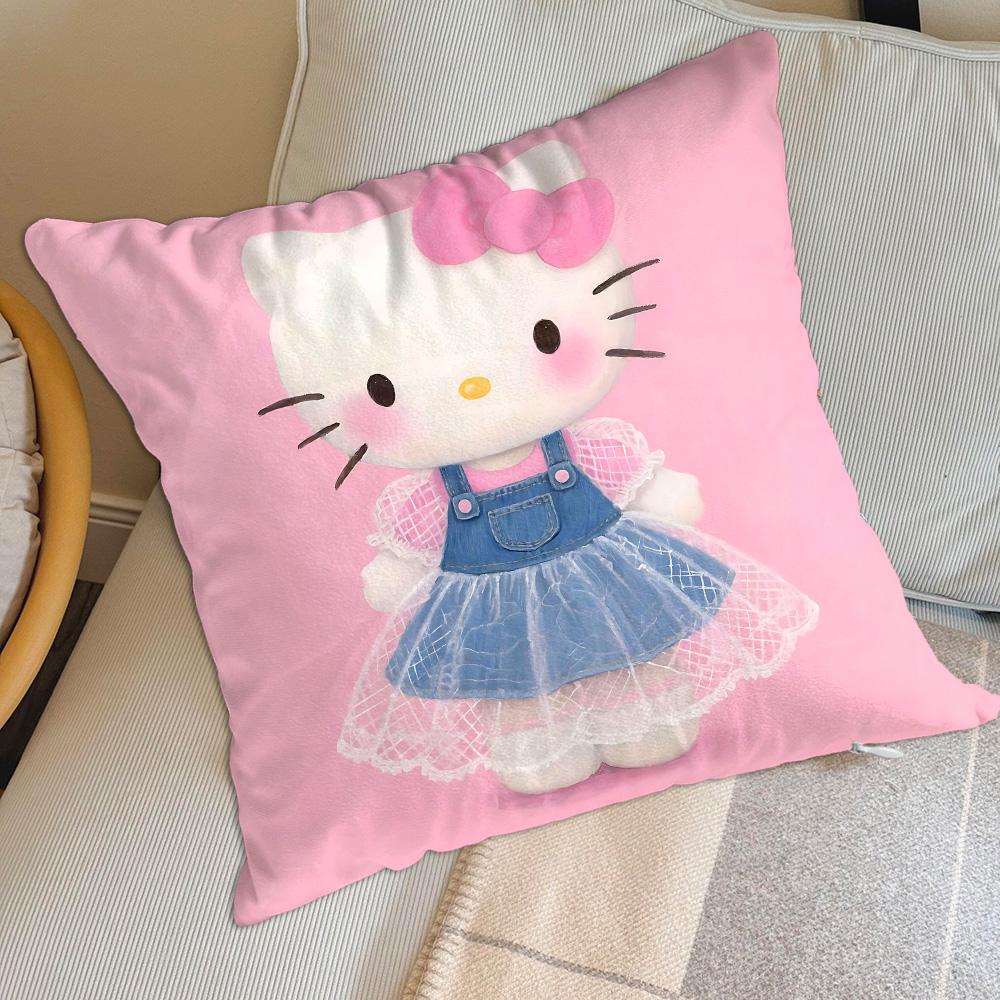 Cushion Covers Living Room Kawaii H-Hellocats Cushions For Decorative Sofa Pillowcase Decor 40X40 Holidays Ornamental Pillow