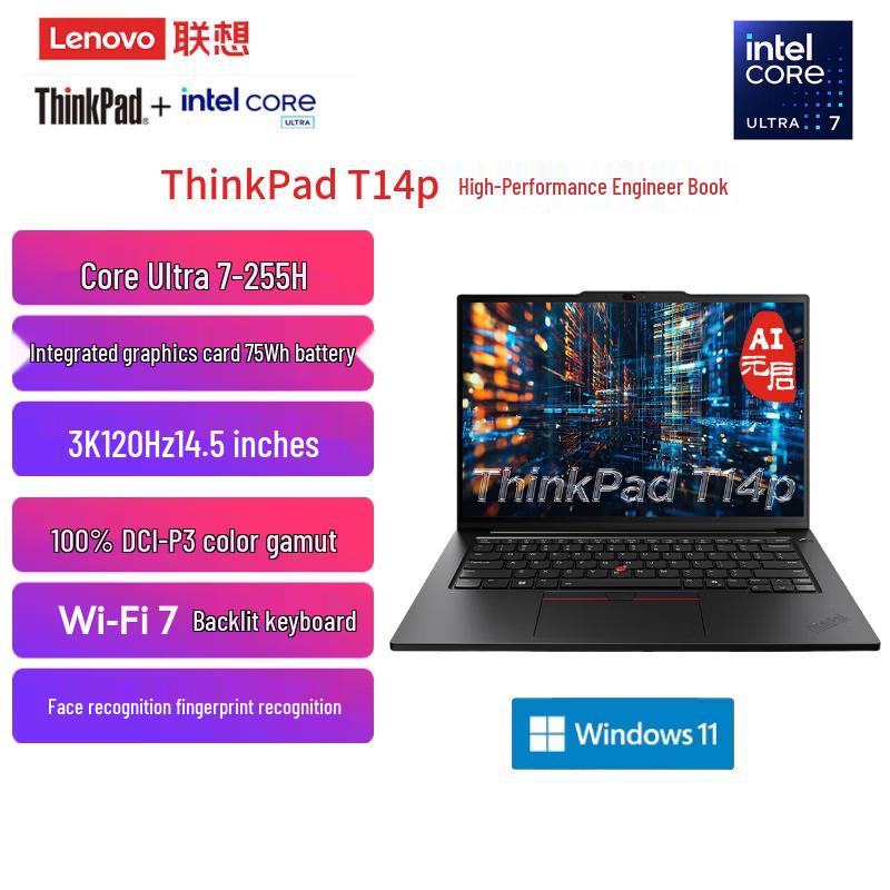 ThinkPad T14p AI PC Laptop (CN version) 96GB RAM 2TB SSD